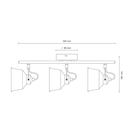 Wandleuchte WANDLEUCHTE Spot Niko 3xE14 GOLDLUX (Polux) SCHWARZ