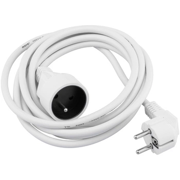 Stromverlängerungskabel Steckdose mit Erdung 3 m 3 x 1,5 mm 16 A weiß ECOLIGHT