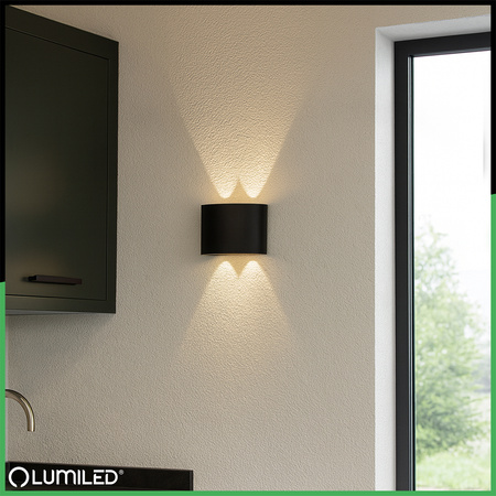 Wandleuchte Außen, Garten-Wandleuchte IP54 4W nach oben und unten UBERO LUMILED