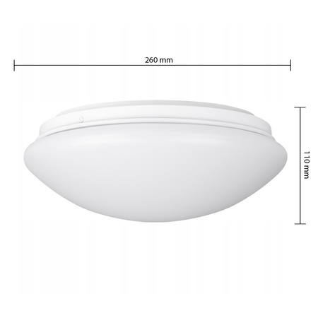 Plafond Deckenleuchte 1x E27 Anbauleuchte mit Bewegungssensor Rund Weiß LOBO Masterled