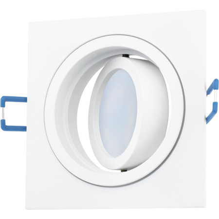 Einbauleuchte HALOGEN GU10 MR16 Square Weiß CASSIO LUMILED + LED-Glühbirne GU10 6W = 60W 580lm Neutral