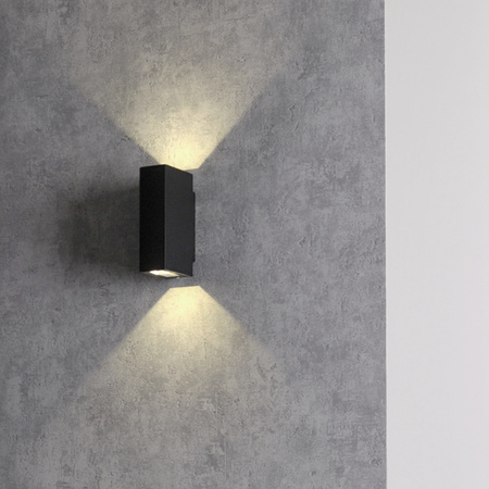 LED Elevation Wandleuchte Schwarz Oben/Unten 2x2,5W 4000K Neutral ORLEAN GOLDLUX (Polux)