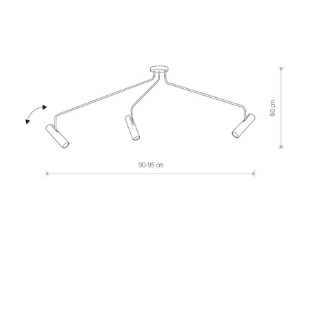 EYE SUPER 6491 Nowodvorski Deckenleuchte Weiß 3xGU10 Beweglicher Rohrschirm Stahl Modern