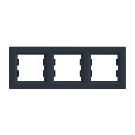 3-fach horizontaler Rahmen für die Triple Asphora Steckdose Anthrazit