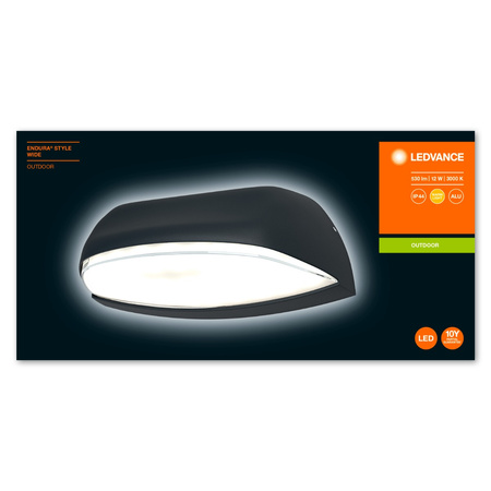 Wandleuchte Fassadenleuchte Außenleuchte 12W 530lm 3000K dunkelgrau Endura Style Wide LEDVANCE