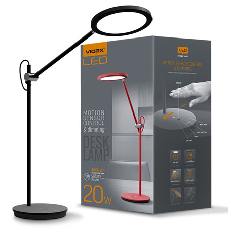VIDEX LED-Schreibtischlampe dimmbar 20W 4100K Schwarz