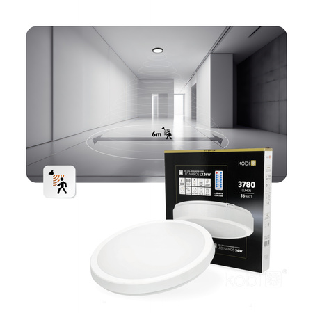 LED Bad Decke Plafond Aufputz 36W 3780lm 4000K 120° Weiß IP65 Nairos Kobi