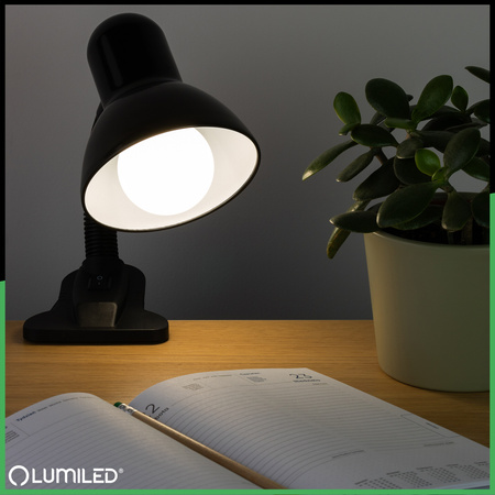 Verstellbare Tischleuchte LIRIA School Night Light E27 Clip Schwarz LUMILED