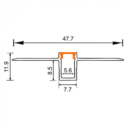 Aluminium LED-Profil für Gipskarton REGIPS Unterputz Schwarz 1m mit transparentem Diffusor für LED-Streifen + Kappen Ecolight GPW Serie