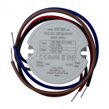 FI60 LED-Streifen-Box Stromversorgung 45W 24V 1.87A IP67 Ecolight