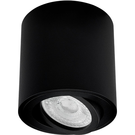 Halogen-Aufbauleuchte GU10, Aufbauspot 84mm beweglich Runde Tube Schwarz AMAT-M LUMILED