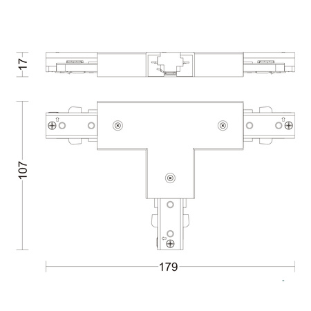 Verbindertyp T Verbinder für LED-Beleuchtungsstromschienen Einphasig Schwarz EasyLink Philips