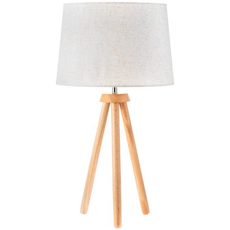 Stehlampe Tischlampe E27, Tripod mit Schirm Beige Höhenverstellbar CLARA LUMILED
