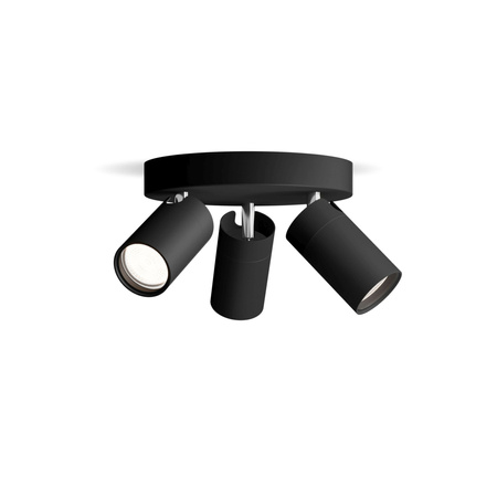 Reflektor-Deckenleuchte 3x GU10 IP44 Schwarz Kosipo Philips