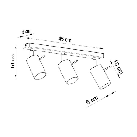 Anbauleuchte RING 3L 3xGU10 Reflektor Halogen Beweglich Minimalistisch Grau SOLLUX
