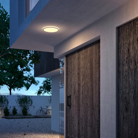 Garten LED Deckenleuchten für den Außenbereich SUPERSLIM CL550 15W 2700K IP44 Decke rund weiß PHILIPS