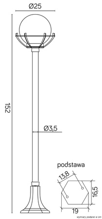 Außenstehende Gartenleuchte POST Balls mit Korb 200 K 5002/1/KPO E27 152 cm Su-Ma