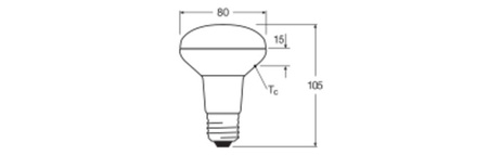 LED Lampen R80 E27 4.8W = 60W 350lm 2700K Warmweiß FILAMENT LEDVANCE