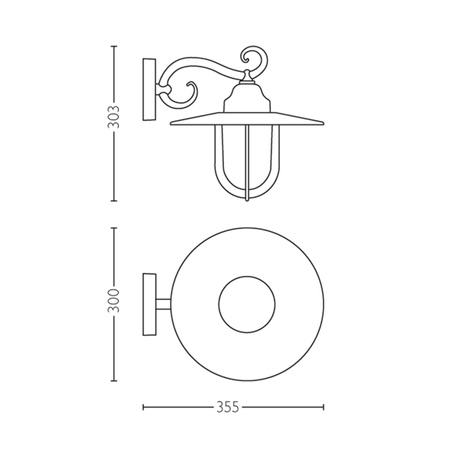 Gartenleuchte LED Wandleuchte PASTURE myGarden E27 IP44 Downward Lantern Schwarz PHILIPS