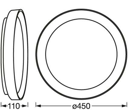 Aufbau LED Deckenleuchten 30 W 45 cm SMART+ WiFi CCT Dimmbar Rund Schwarz und Gold KURT LEDVANCE