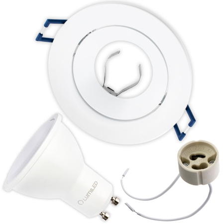 Set HALOGEN Flush Mount Movable Weiß + LED GU10 6W 3000K