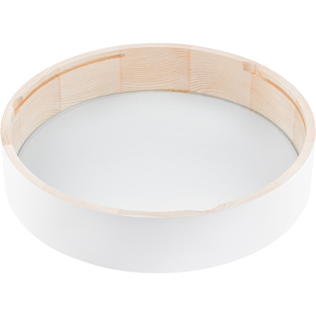 JASMIN Aufbau LED Deckenleuchten 2x E27 Holz Mattweiß 37cm