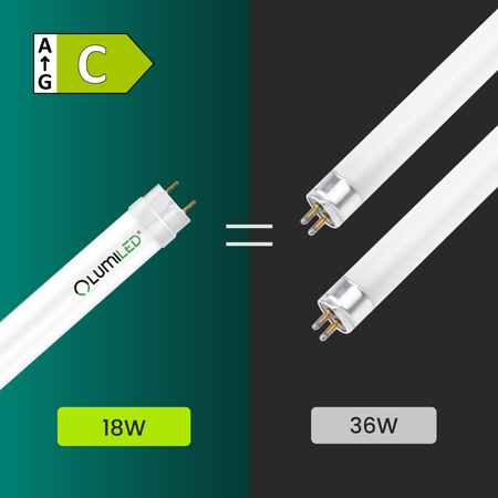 LED Leuchtstofflampe G13, Leuchtstoffröhre T8 18W 6500K 120cm 160lm/W kalt LUMILED