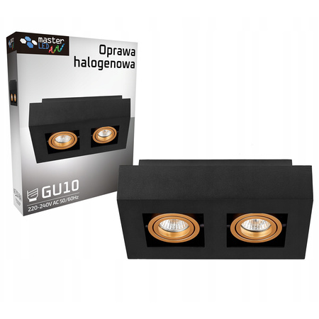Anbauleuchte HALOGEN Beweglich 2x GU10 Rechteckig Schwarz 85mm NEMO