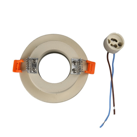 Deckeneinbauleuchte GU10-Öse rund Beige/Chrom VT-862 V-TAC – 5 Jahre Garantie