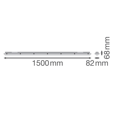 LED Flammensichere hermetische Leuchte 81W 11000lm 6500K Kalt IP65 IK08 Grau Dampproof Ledvance