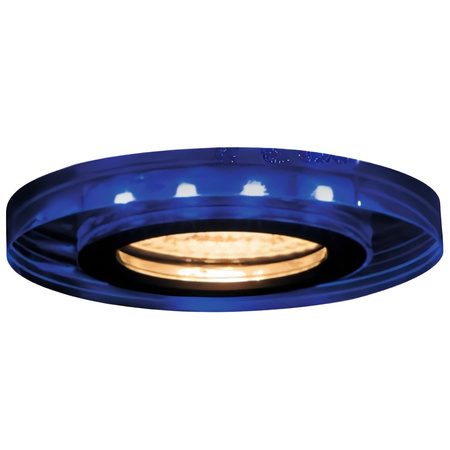 Silberne Halogen-Deckenleuchte SOREN GU10 blau beleuchtet Kanlux-Farbe