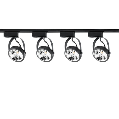 2m Stromschiene + 4x Schienenstrahler GU10 AR111 Schwarz VICTUS LUMILED