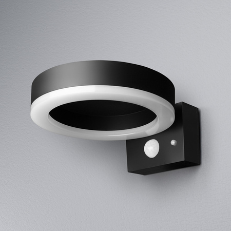 Solar-Gartenwandleuchte LED-Fassadenleuchte 6W Schwarz Rund ENDURA STYLE LEDVANCE