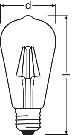 LED Lampen ST64 E27 5.8W = 60W 806lm 2700K Warmweiß FILAMENT DIMMABLE LEDVANCE