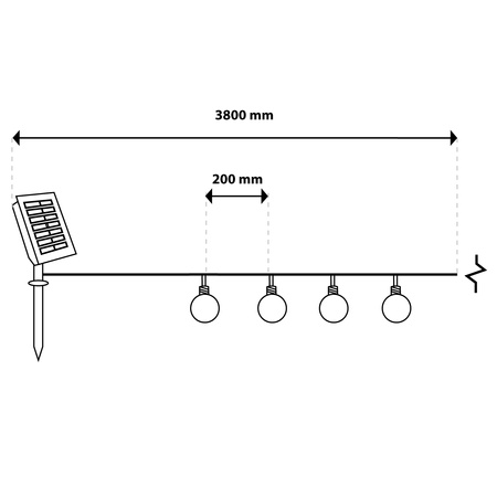 SOLAR GIRLANDE Garten DEKORATIVE Lichterkette 3,8m 10 MILKY Kugeln 3000K