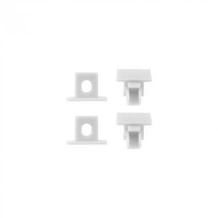 LED-Einbauprofil aus Aluminium Weiß 2m mit milchigem Lampenschirm für LED-Streifen + Kappen Ecolight PW Serie