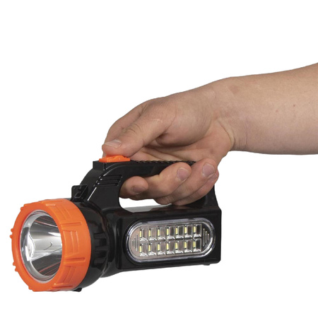 Taschenlampe wiederaufladbar Suchscheinwerfer Werkstatt Solar LED 1,5W 150lm vorne / 2,1W 500lm seitlich LB0169 LIBOX