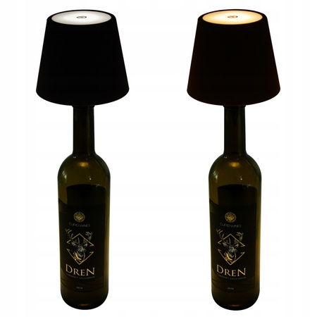 LED Tischlampe Nachtstopper für Weinflaschen 3W 200lm 3000-4000-5000K CCT Anthrazit IP44 Masterled