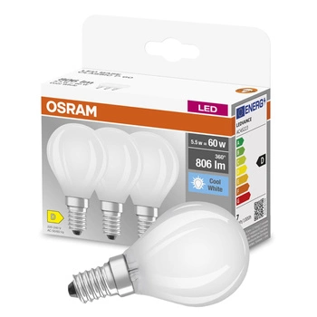 3x LED Lampen E14 P45 5,5W = 60W 806lm 4000K Neutral 300° Filament OSRAM BASE