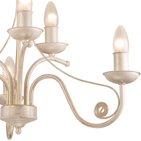 DONATO Hängelampe 6xE14 Kronleuchter Weiß Klassisch LM-6.29/A Lamkur