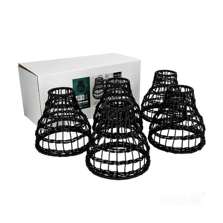 Lampenschirm für Girlanden Set CRETE LS R2 Schwarz Metall 5 Stück Kobi