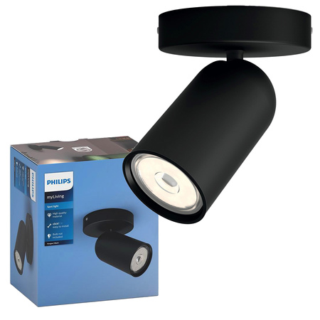 LED PONGEE GU10 Deckenleuchte GU10 Reflektor bewegliche Leuchte Schwarz PHILIPS