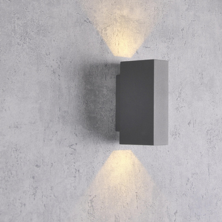 LED Elevation Wandleuchte Graphit oben/unten 2x2,5W 4000K Neutral ORLEAN GOLDLUX (Polux)