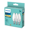 3x LED Lampen E14 Kerze B35 4.9W = 40W 470lm 2700K Warm Philips