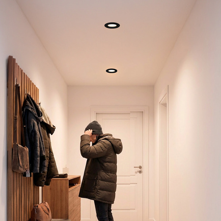 Einbaustrahler GU10, MR16 Einbauspot HALOGEN Runde Fest Schwarz Blech ARDALI LUMILED