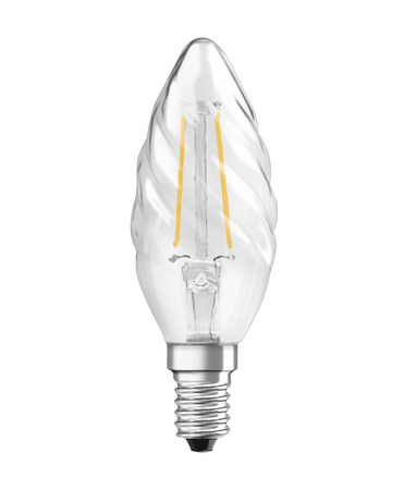 LED-Lampe BW35 Kerze E14 2.8W = 25W 250lm 2700K Warm 300° Dimmbar Retrofit Glühfaden CLASSIC Osram
