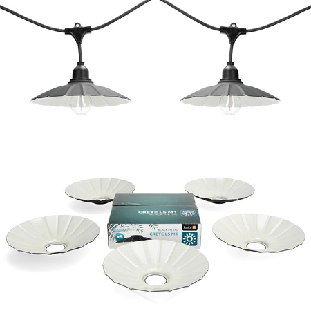 Lampenschirm für Girlande Set CRETE LS M1 Schwarz Metall 5 Stück Kobi