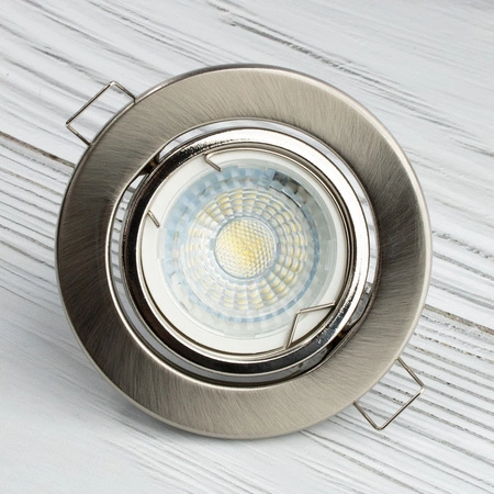 Einbaustrahler GU10, MR16 Einbauspot HALOGEN Runde beweglich Satin Blech LUMILED