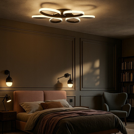 GALAXIS VIRGO 72W LED-Kronleuchter Deckenleuchte schwarz + Fernbedienung