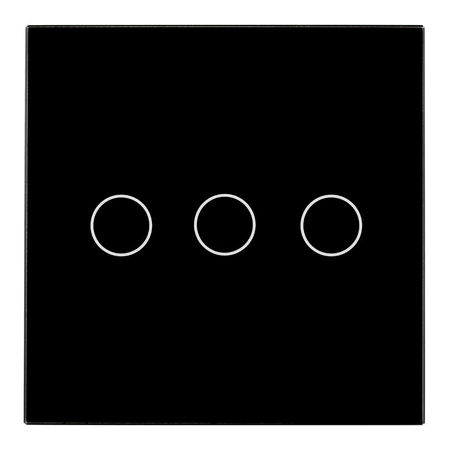 Schwarzer Dreifach-LED-TOUCH-Glasschalter